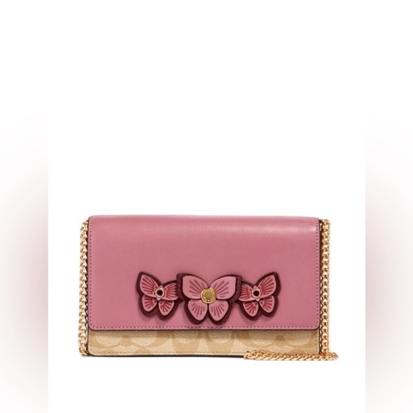 Coach Flap Belt Bag In Signature Canvas With Butterfly Applique - Picture 1 of 14